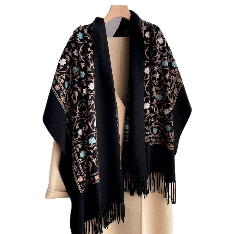 Woven Scarf Blanket - 2023 neue Stickerei Kaschmir Schal Frauen