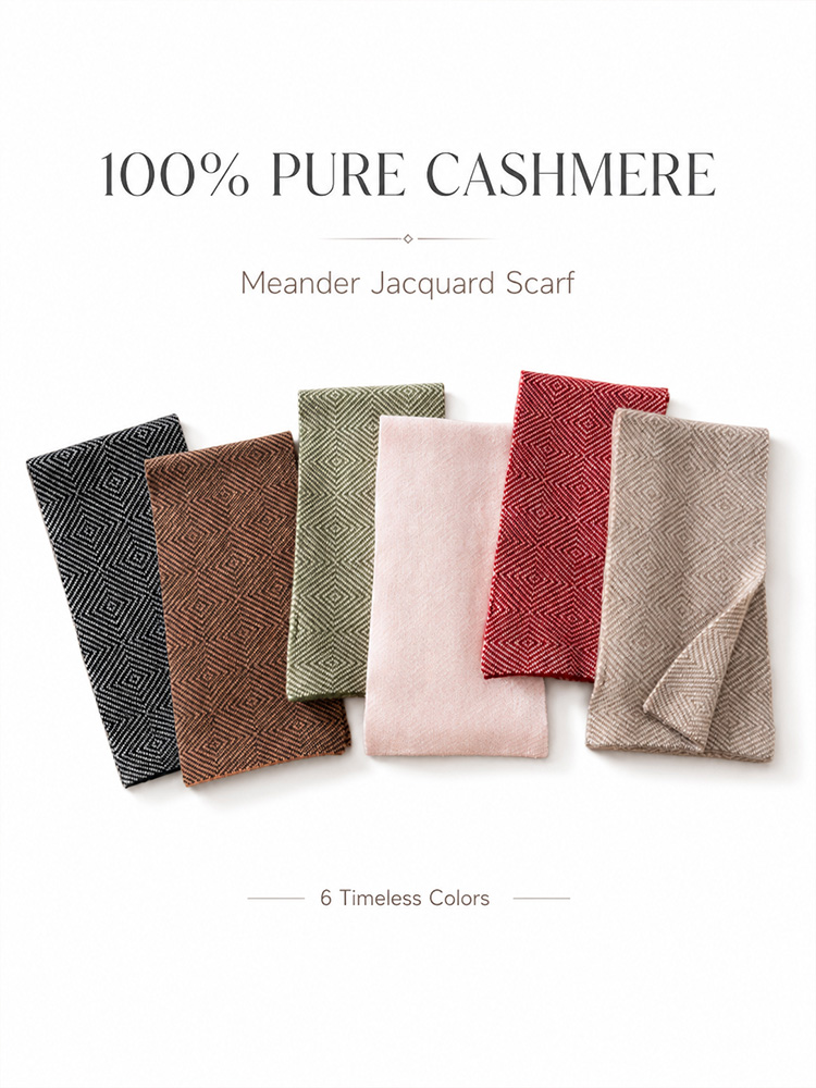Muffler Men Wool - 100% Kaschmir-Schal Jacquard-Schal Doppellagiger Wendeschal Geometrischer