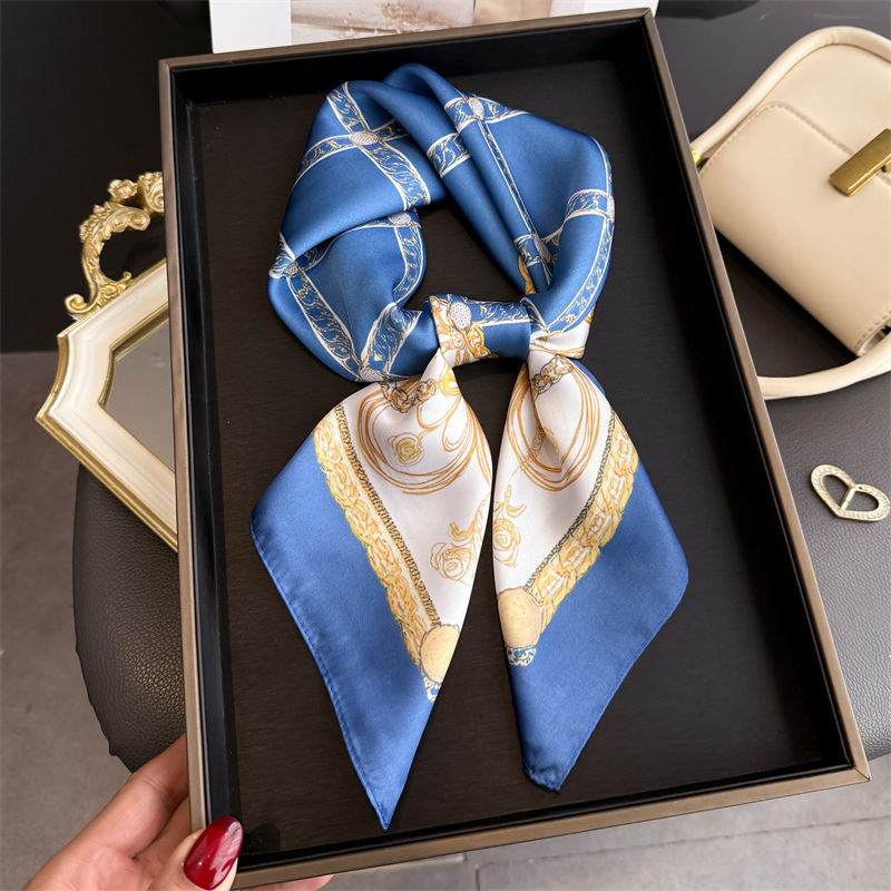 Blauer Klassischer Seidenschal – Face Scarf Mask Bewertung und Preis