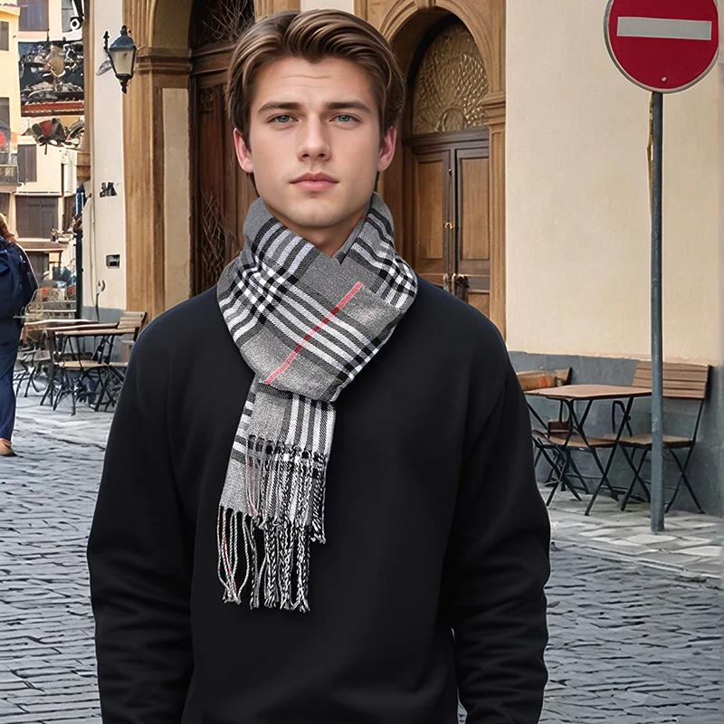 Neue Design Plaid Kaschmir Sch – Muffler Men Wool Bewertung und Preis
